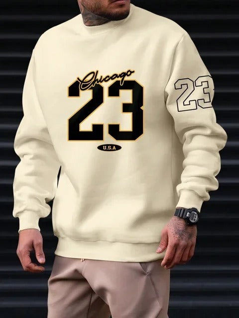 Conjunto de roupas masculinas com design de letras de arte e estilo de moletom de lã