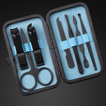 7 cortadores de unhas Conjunto de manicure de unhas Conjunto de sobrancelhas com faca Função Manicure Kit de manicure
