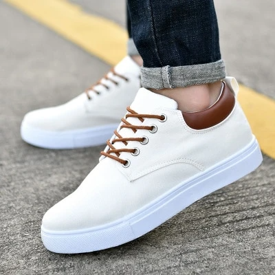 Sapatos esportivos casuais de lona respiráveis para homens