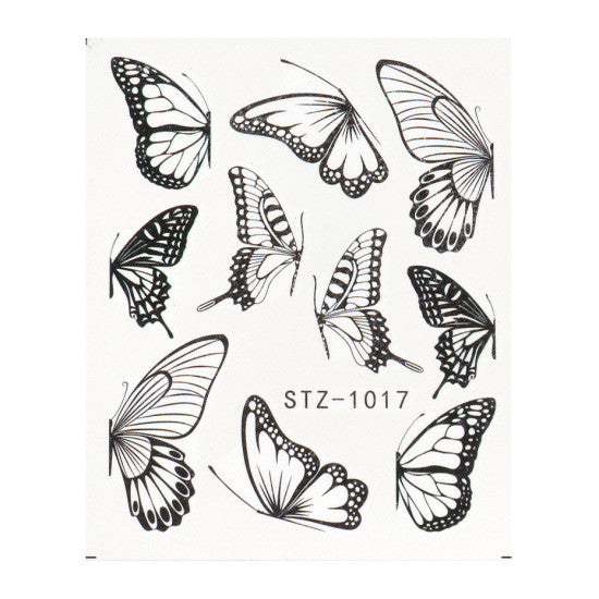 Adesivo de Nail Art Retro Aquarela Grande Borboleta Adesivo de Marca D'água para Unhas