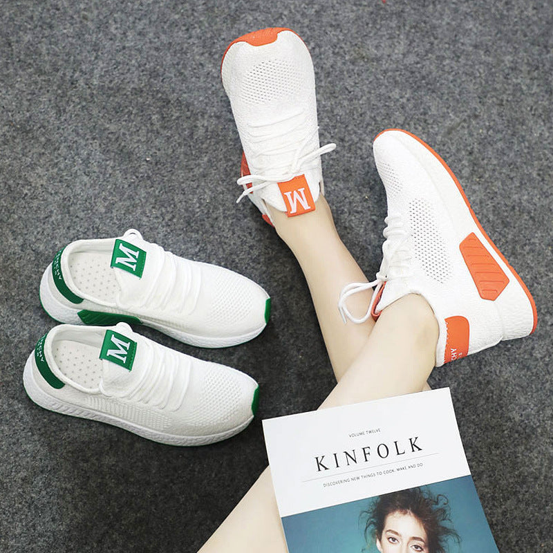 Sapatos esportivos casuais respiráveis de sola grossa