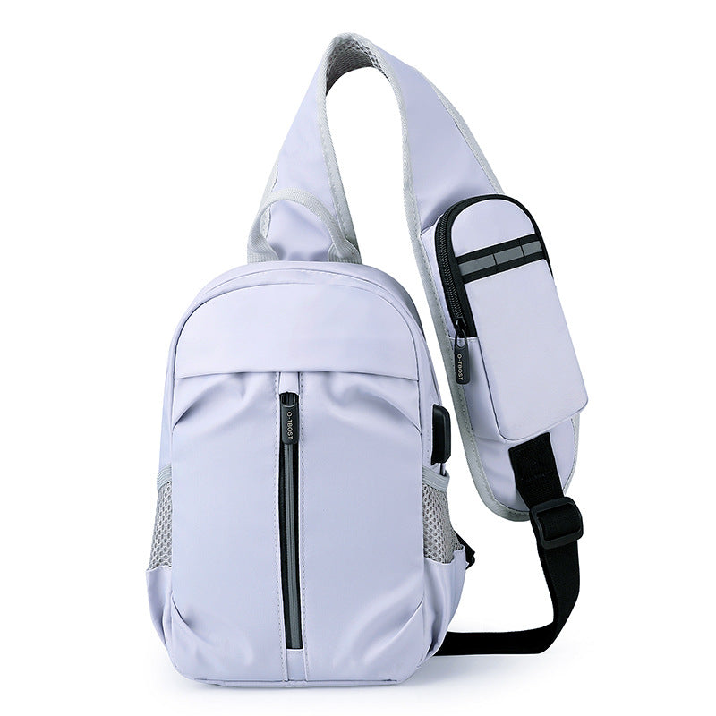 Bolsa de peito masculina com design de carteira para telefone, bolsa de ombro transversal, esportiva