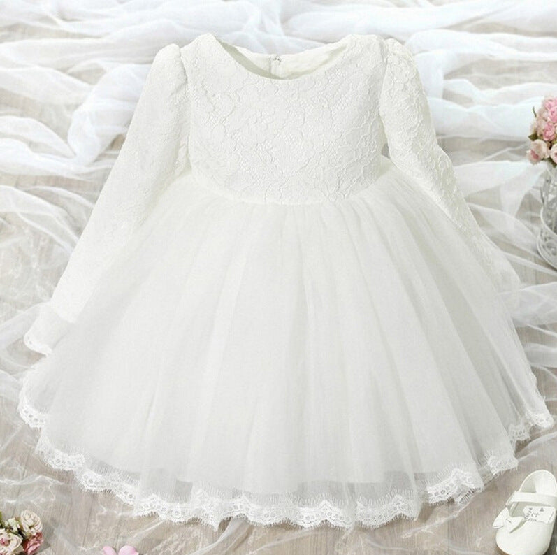 Vestido de princesa de renda para meninas vestido de verão