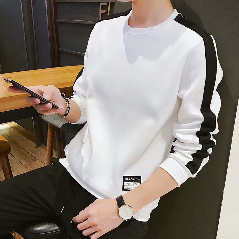 Camiseta masculina de manga comprida, casal de outono, mangas compridas