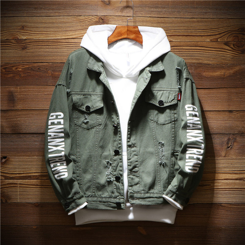 New Printed Denim Jacket Men's Autumn Trend