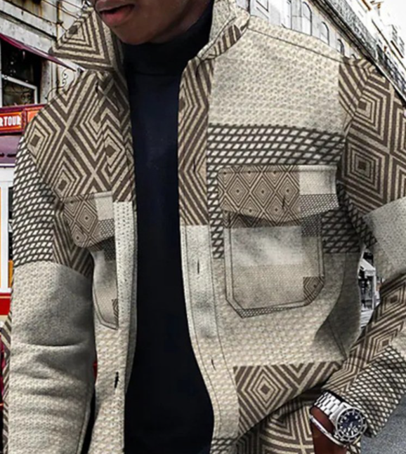 Casaco Suéter Impressão 3D Multicolor Top Versátil