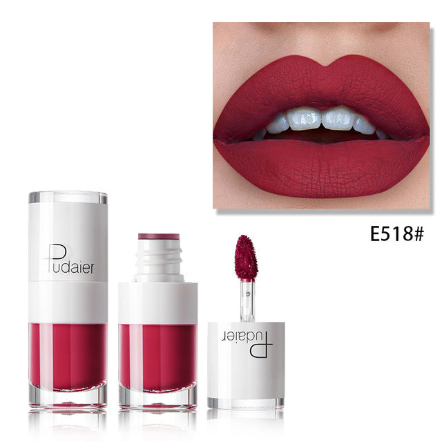 Batom 16 cores frasco branco brilho labial matte hidratante duradouro