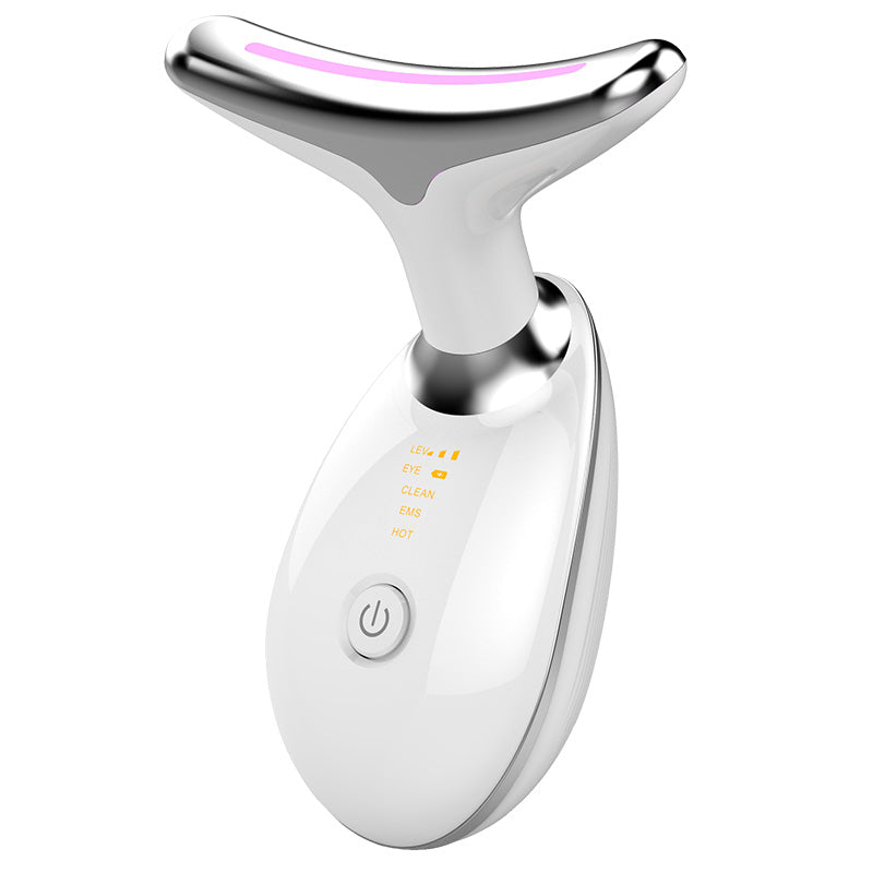 EMS Thermal Neck Lifting And Tighten Massager Electric Microcurrent Wrinkle Remover LED Photon Face Beauty Device para mulheres