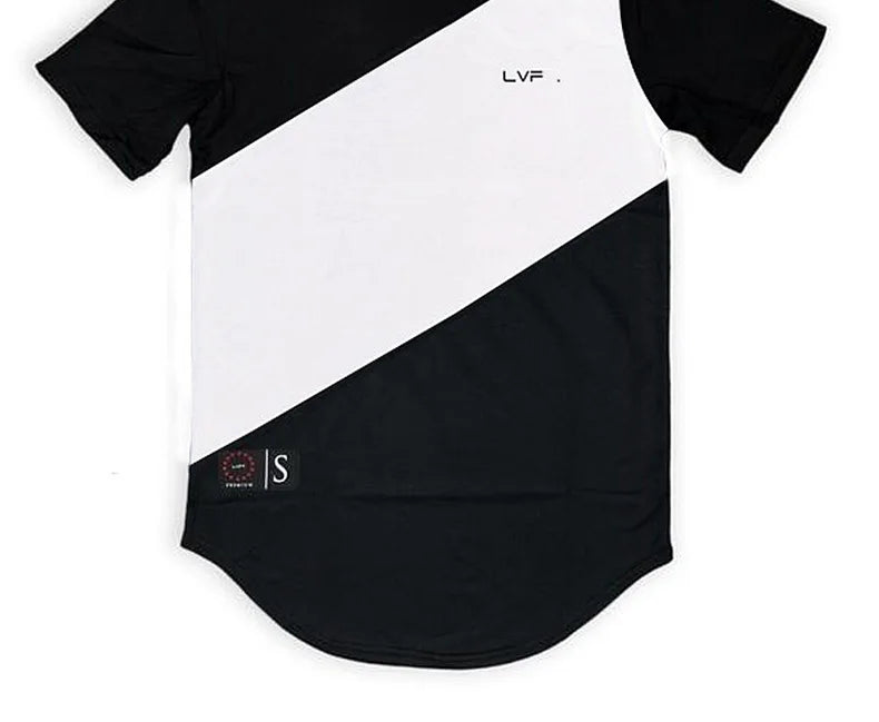 Men's Summer Fashion Fitness Tees Gym Sport Running Patchwork Short Sleeves Shirt Breathable Bodybuilding T-shirt Man Clothing