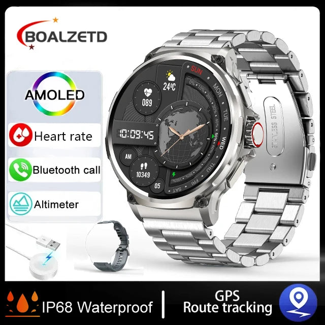 New Smart Watch Men 1.85-Inch HD Sports Bluetooth Call GPS Sports Fitness Tracker Heart Monitor 710mAh Waterproof Smart watch