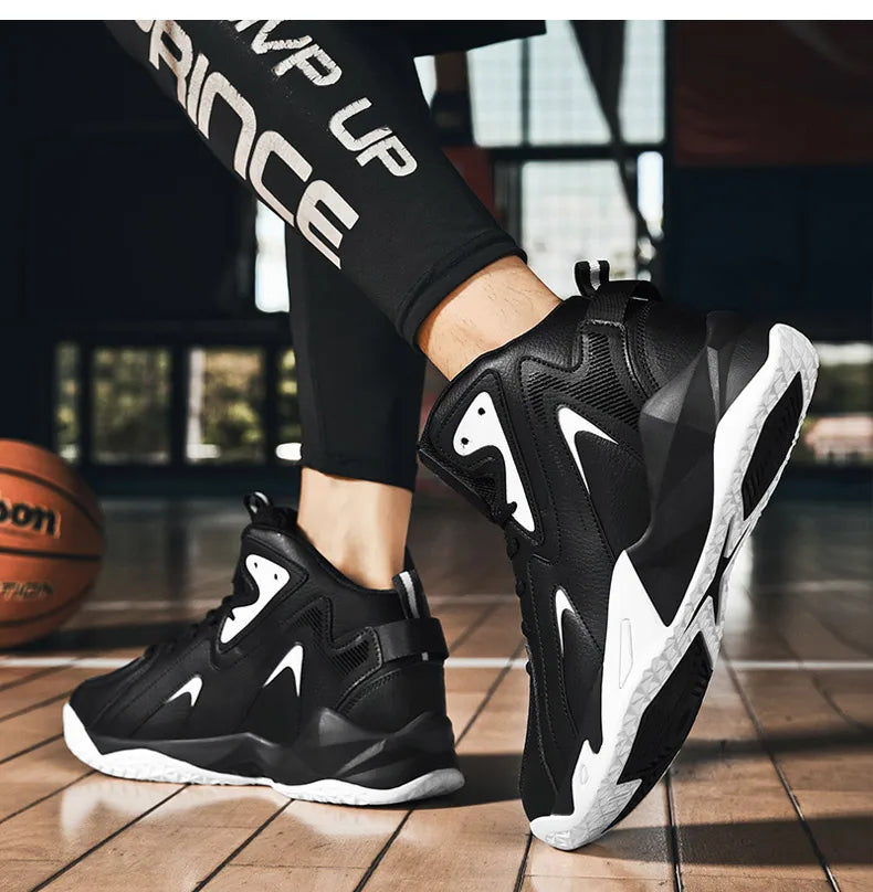 BXBR 2023 Men High-Top Leather Basketball Shoes Training Sneakers Sport Shoes Big Size 48 49 50 51 Anti-Slip basketball shoes