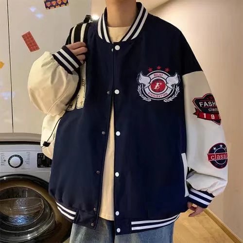 Casaco de terno de beisebol masculino plus size solto maré marca rua hip hop jaqueta