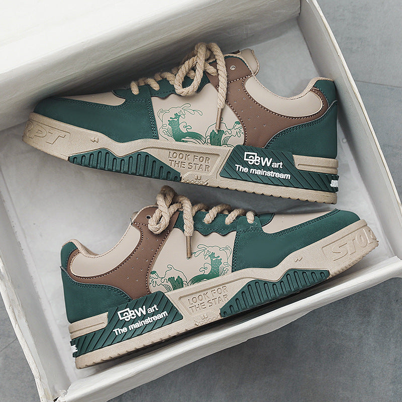 Couro Casual Esportes Moda Plataforma Altura Aumentando Juventude Moda Sapatos Masculinos