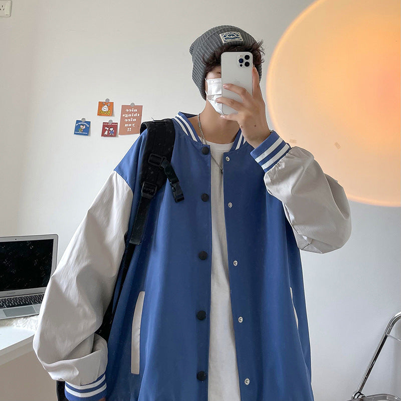 Casaco de uniforme de beisebol solto estilo porto casual