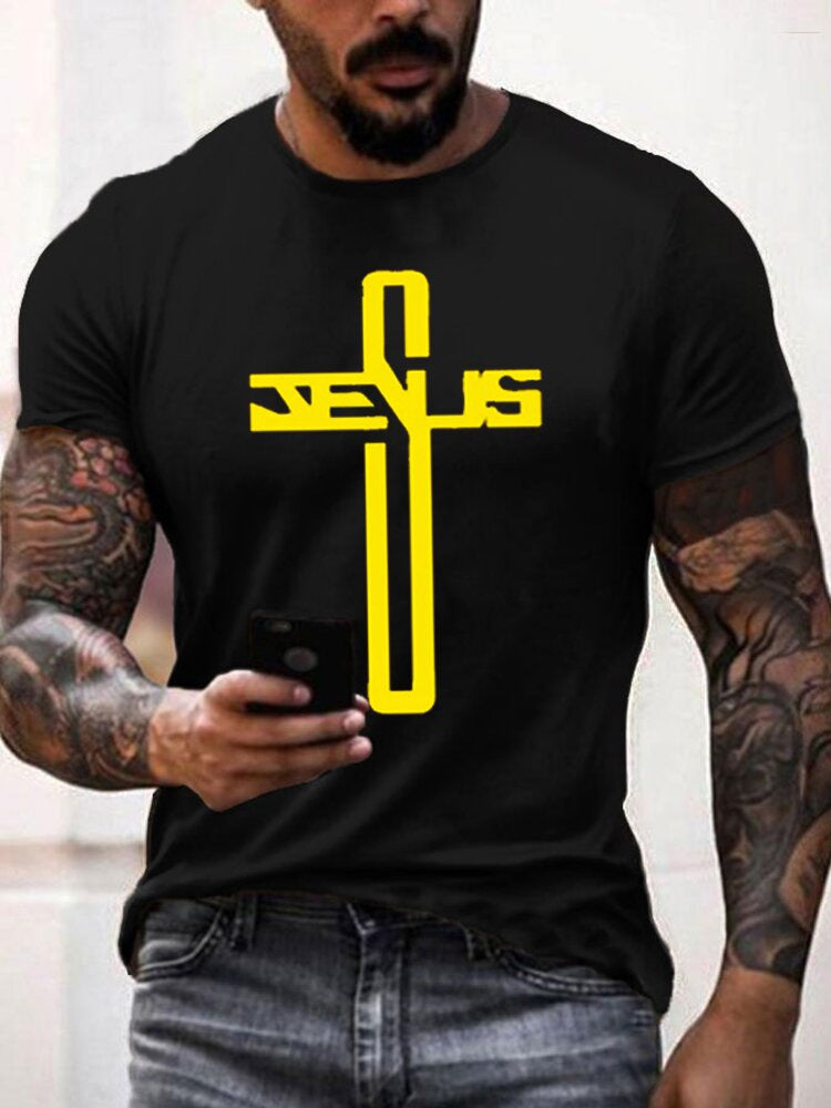 Personalized 3D Digital Printing Round Neck Casual Summer Men's Sports Short-sleeved T-shirt