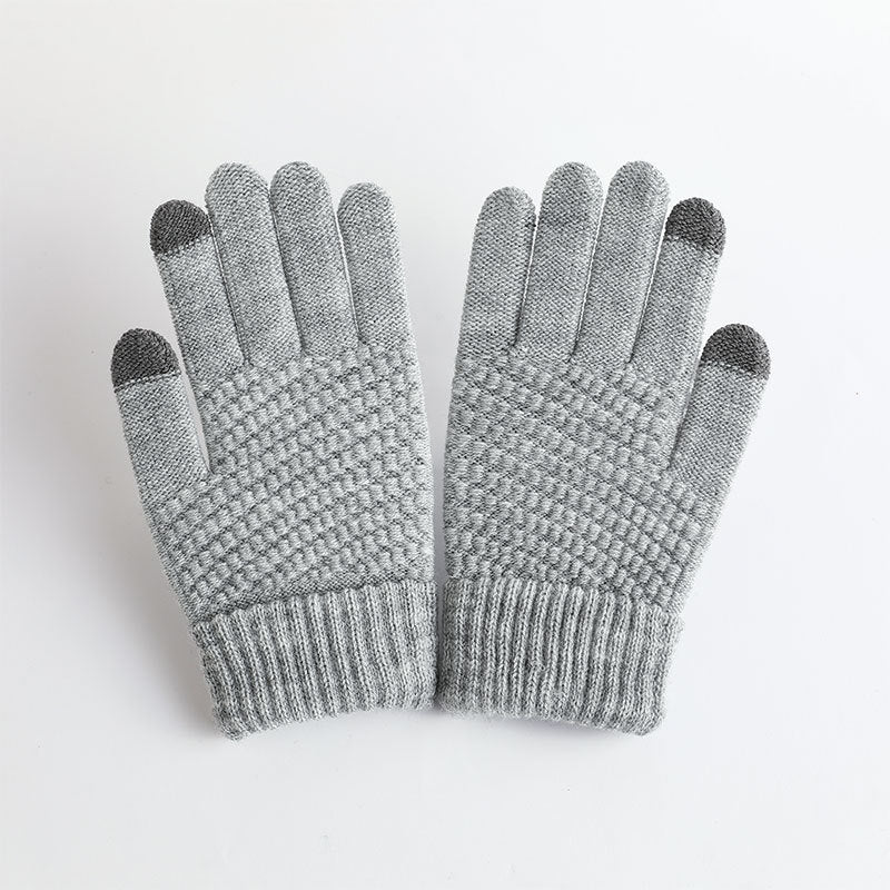 Luvas de jacquard quentes com tela sensível ao toque para homens e mulheres