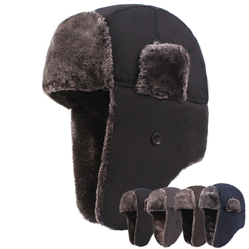 Chapéu de proteção auricular de veludo grosso masculino