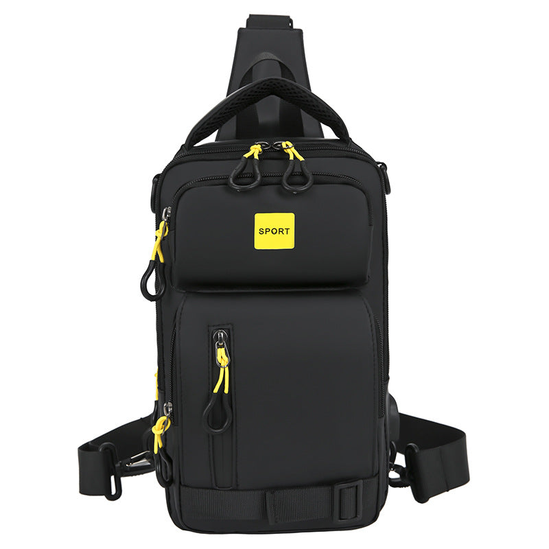 Bolsa de Nylon à prova d'água Bolsa de peito masculina multifuncional