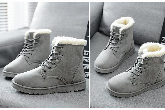 Botas de neve com cano curto e botinhas de veludo