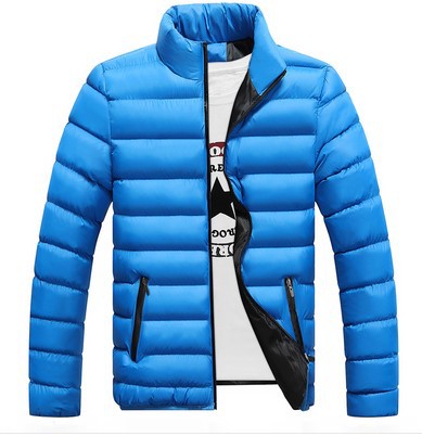 Casaco masculino acolchoado inverno gola alta algodão casaco
