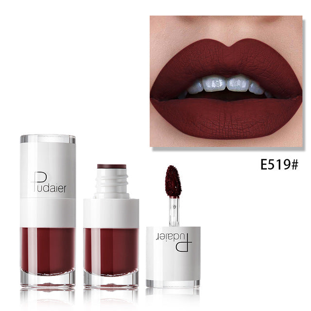Batom 16 cores frasco branco brilho labial matte hidratante duradouro