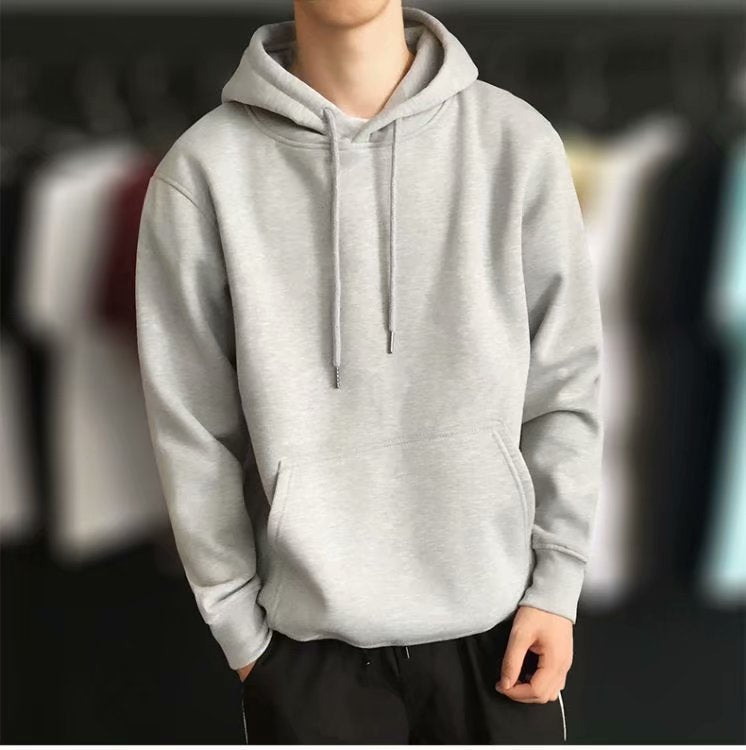 Suéter de lã masculino com capuz primavera e outono novo estilo coreano solto