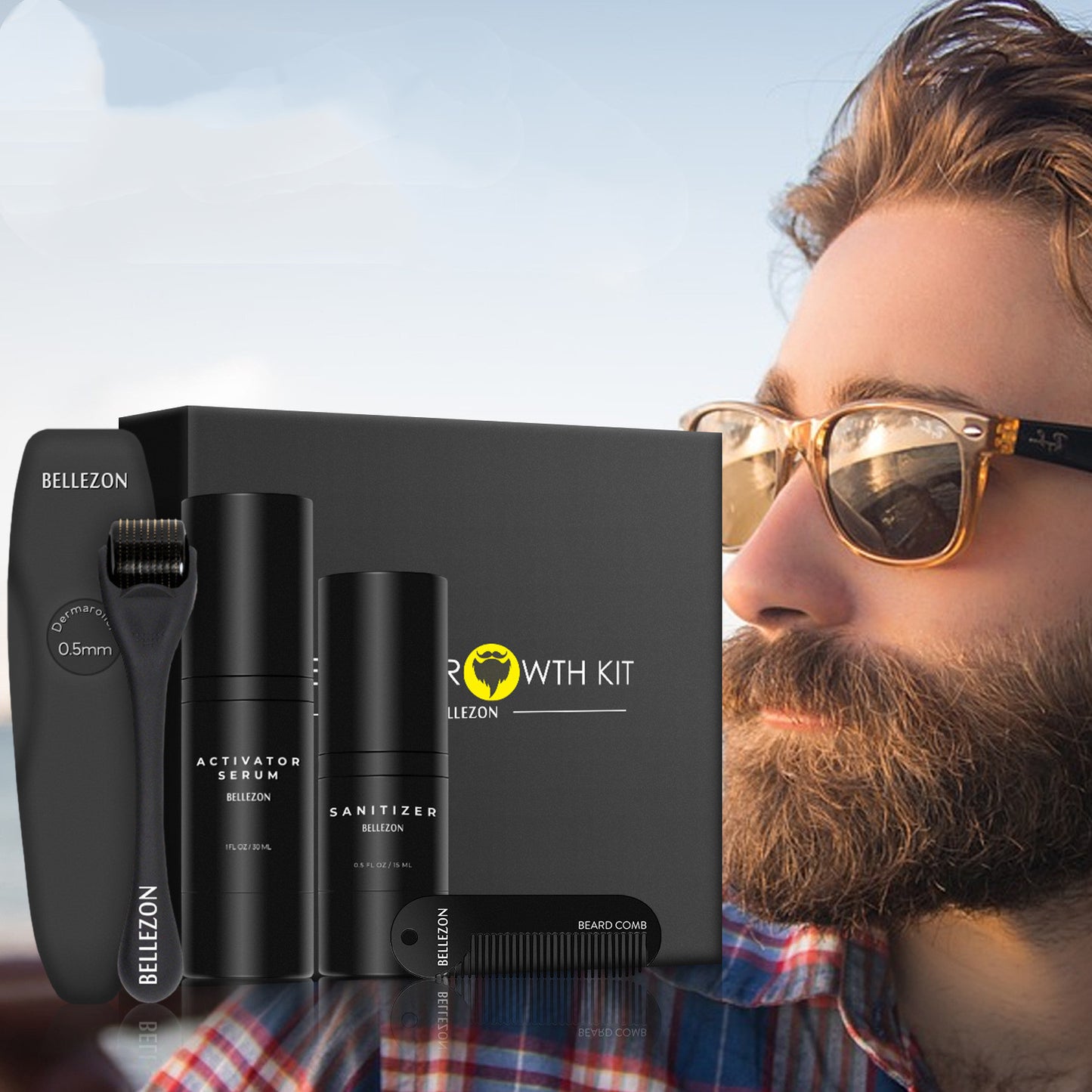 Beard Growth Líquido Conjunto de Cuidados com a Barba