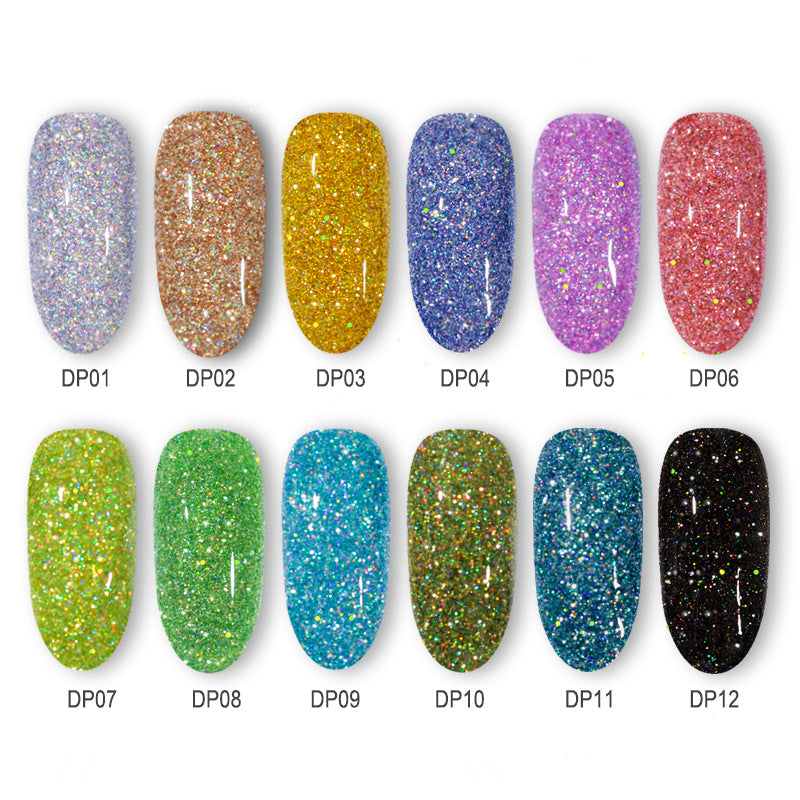 Pó de unha com glitter a laser