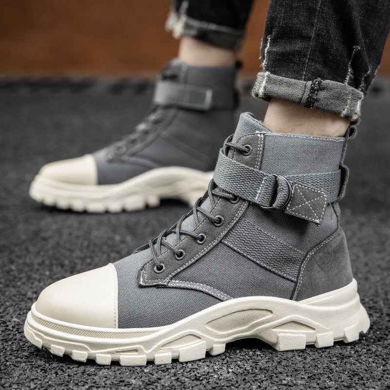 Botas Martin masculinas outono retrô casual cano alto