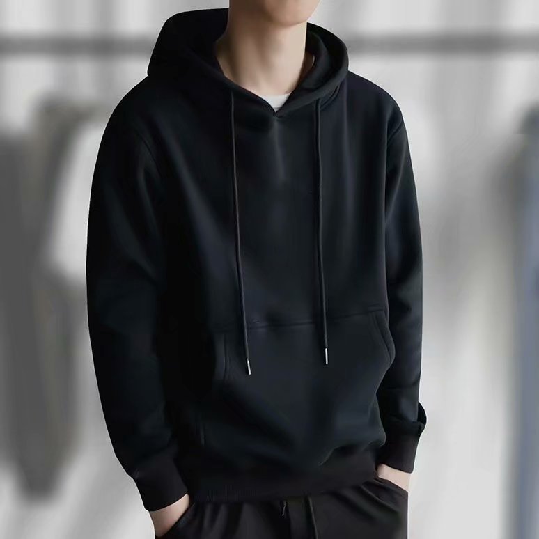 Suéter de lã masculino com capuz primavera e outono novo estilo coreano solto