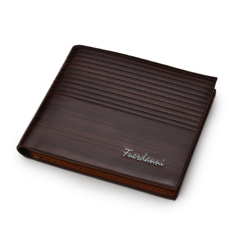 Nova carteira curta masculina casual com relevo horizontal carteira fina criativa