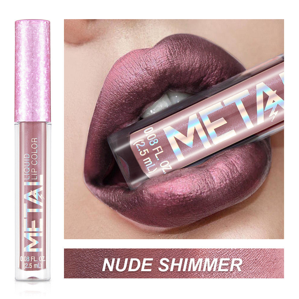 Brilho labial metálico