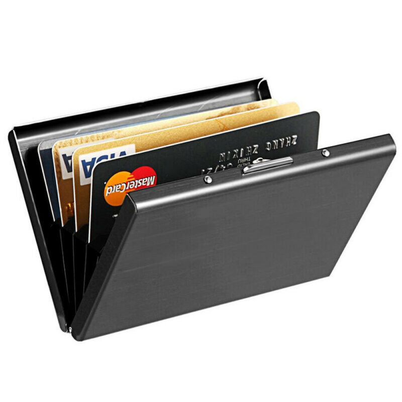 Porta-cartões criativo de metal em aço inoxidável