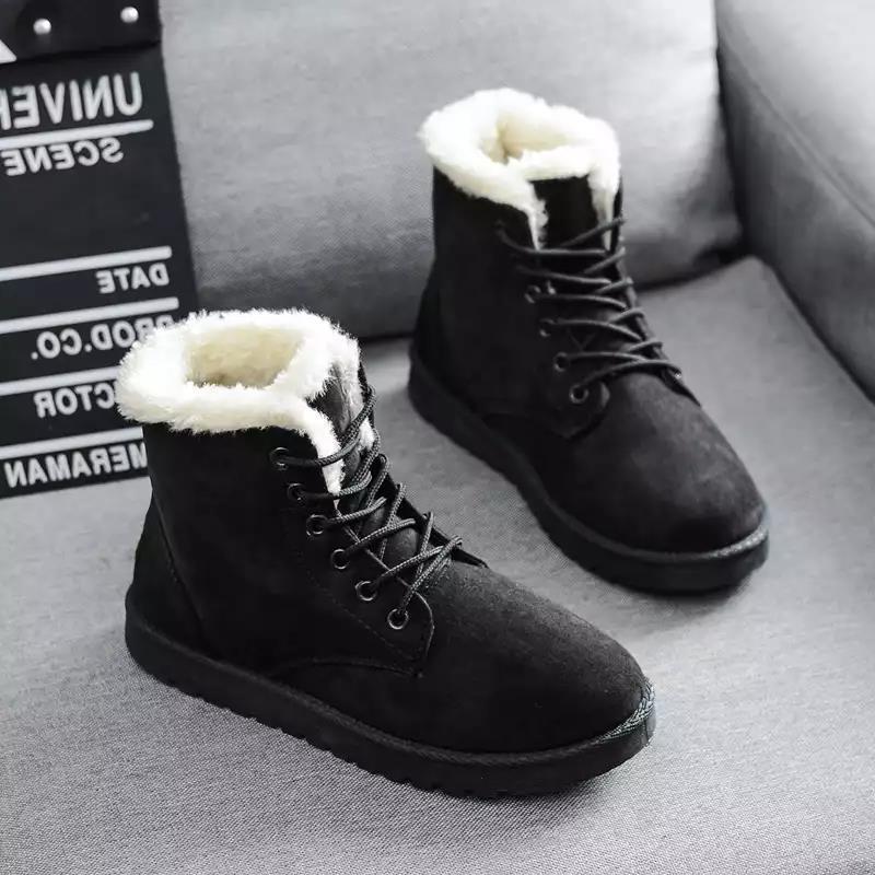 Botas de neve com cano curto e botinhas de veludo