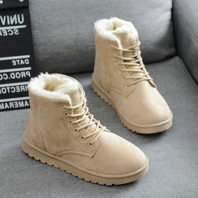 Botas de neve com cano curto e botinhas de veludo