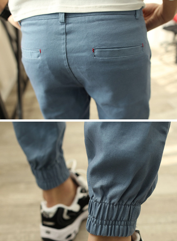 Na primavera de 2016, novas calças masculinas coreanas slim slim casuais pés pés calças Haren calças masculinas pés
