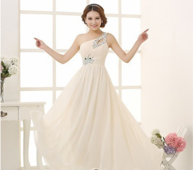 Vestido de dama de honra de casamento de venda rápida 2021, vestido de noite de banquete, anfitrião de jantar de ombro único, vestido de noite, vestido de banquete para meninas