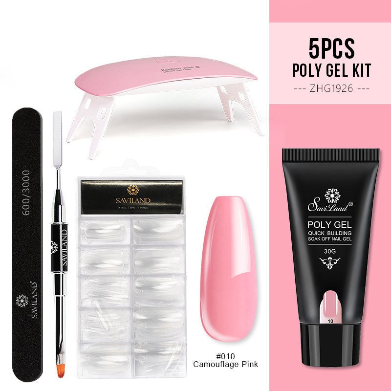 Conjunto de unhas de gel de cristal de gel de extensão rápida
