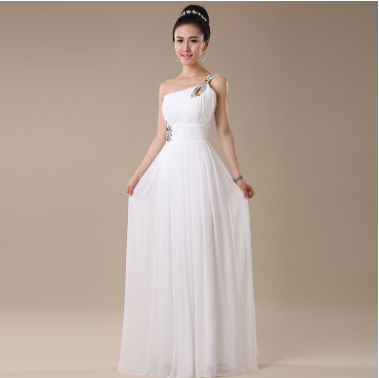 Vestido de dama de honra de casamento de venda rápida 2021, vestido de noite de banquete, anfitrião de jantar de ombro único, vestido de noite, vestido de banquete para meninas