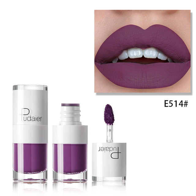 Batom 16 cores frasco branco brilho labial matte hidratante duradouro