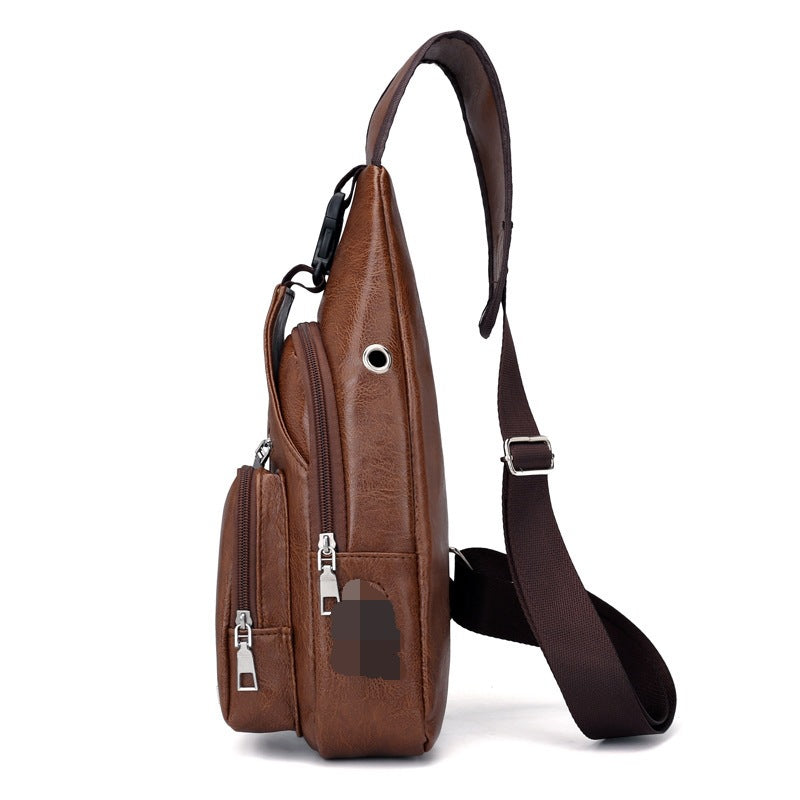 A nova bolsa de peito antirroubo com carregamento USB masculina
