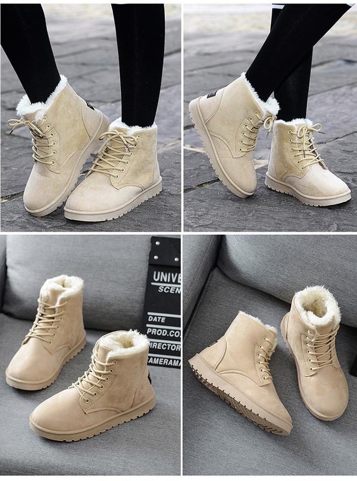 Botas de neve com cano curto e botinhas de veludo