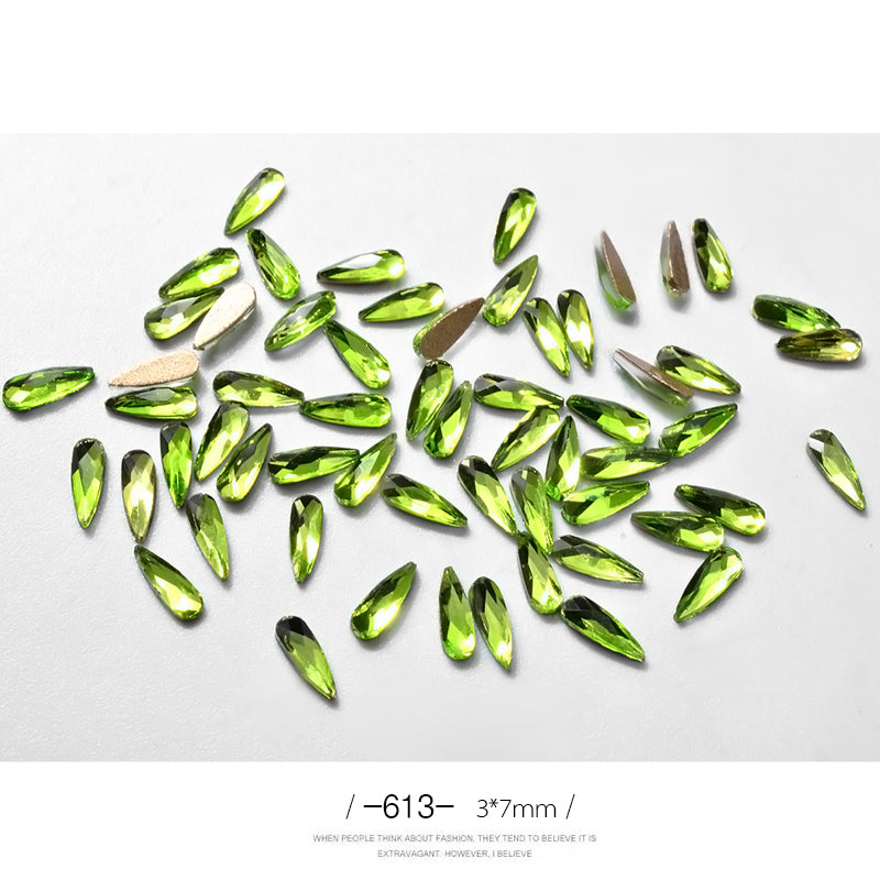 10Pcs 3D Nail Art Strass Longo Gota de Água Em Forma de Glitter Nail Art Decorações Acessórios Unhas Suprimentos