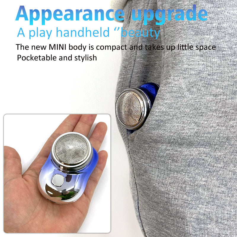 Mini barbeadores faciais portáteis sem fio barbeador elétrico recarregável USB molhado e seco indolor máquina de barbear de tamanho pequeno para homens