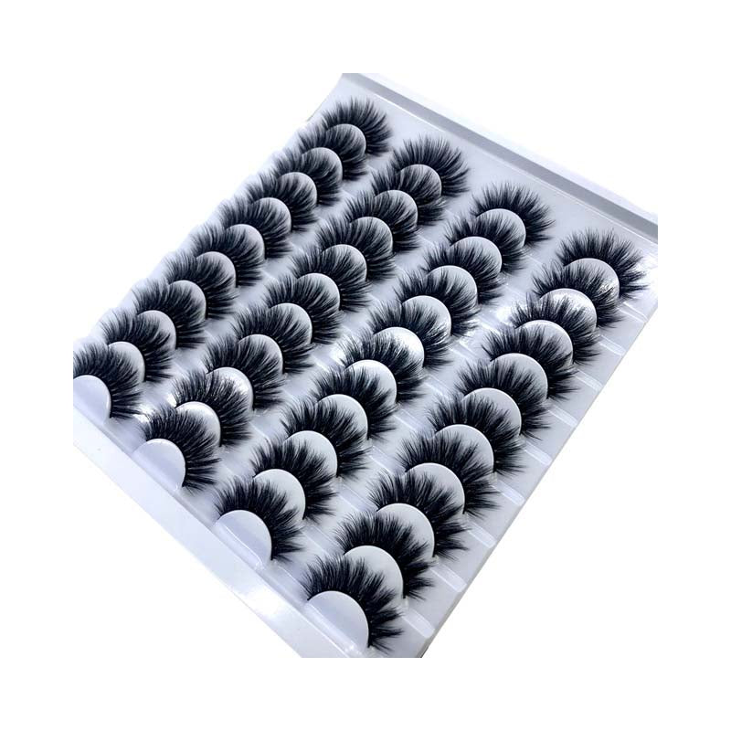NOVO 20 pares 8-25mm cílios postiços 100 cílios de vison vison