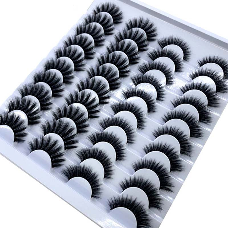 NOVO 20 pares 8-25mm cílios postiços 100 cílios de vison vison