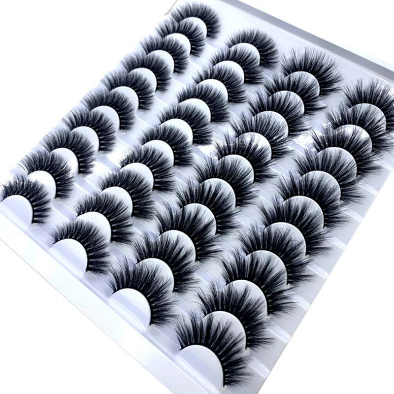 NOVO 20 pares 8-25mm cílios postiços 100 cílios de vison vison