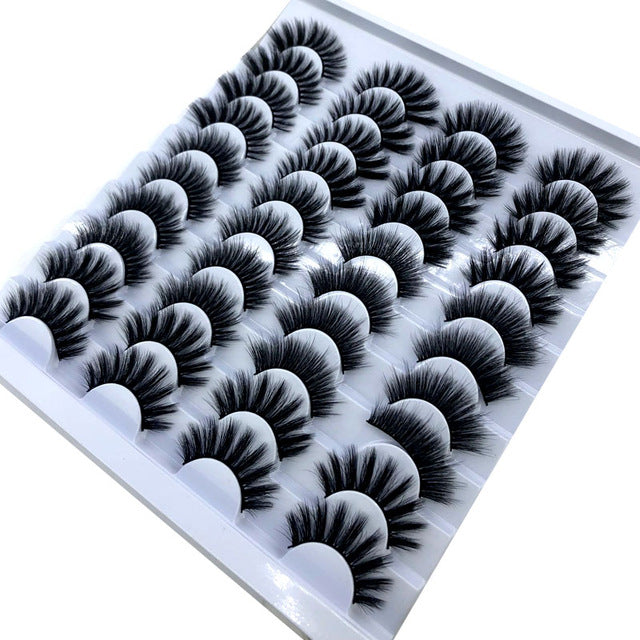NOVO 20 pares 8-25mm cílios postiços 100 cílios de vison vison