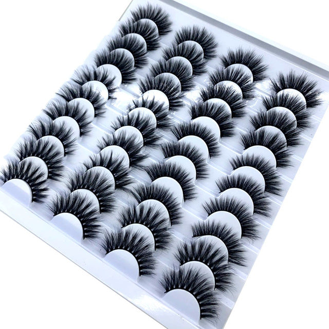 NOVO 20 pares 8-25mm cílios postiços 100 cílios de vison vison