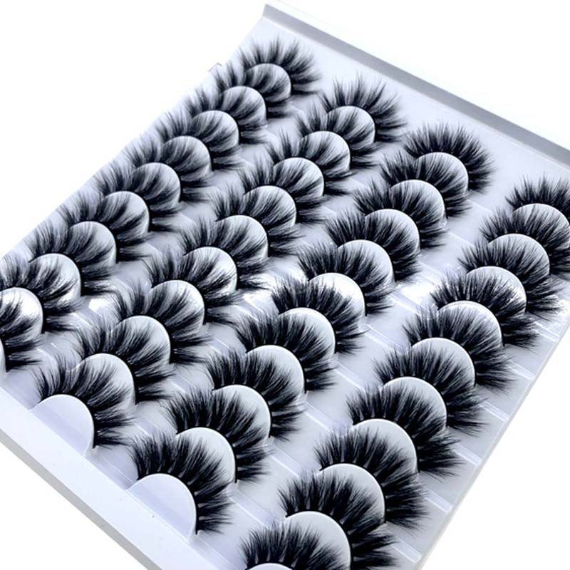NOVO 20 pares 8-25mm cílios postiços 100 cílios de vison vison